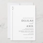 Ultra-Modern minimalistisch zwart en wit huwelijk Kaart (Voorkant)