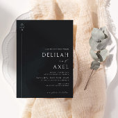 Ultra-Modern minimalistisch zwart en wit huwelijk Kaart