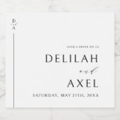 Ultra-Modern minimalistisch zwart en wit huwelijk Likeurfles Etiket (Enkel label)