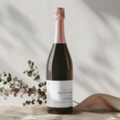 Ultra-Modern minimalistisch zwart en wit huwelijk Likeurfles Etiket