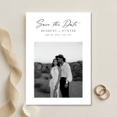 Ultra modern minimalistische foto-huwelijkssluitin save the date