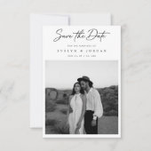 Ultra Modern Minimalistische Klassieke Script Foto Save The Date (Voorkant)