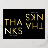 Ultra Modern Monogram 2 Dank je wel Folie Uitnodiging (Voorkant)