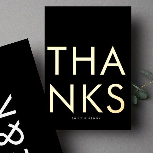 Ultra Modern Monogram 2 Dank je wel Folie Uitnodiging