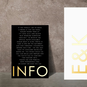 Ultra Modern Monogram 2 x Info Details GOLD Folie Uitnodiging
