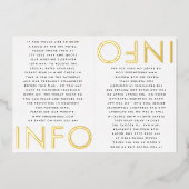 Ultra Modern Monogram 2 x Info Details GOUD Folie Uitnodiging (Voorkant)