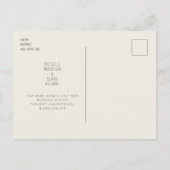 Ultra Modern Monogram Beige Save the Date Briefkaart (Achterkant)