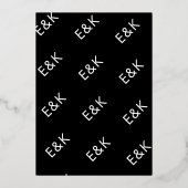 Ultra Modern Monogram Fun Wedding REAL GOLD Folie Uitnodiging (Achterkant)