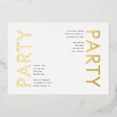 Ultra Modern Monogram GOUDFOLIE FEEST UITNODIGING (Voorkant)