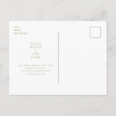 Ultra Modern Monogram Moss Green Save the Date Briefkaart (Achterkant)