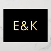 Ultra Modern MONOGRAM RSVP GOLD FOIL BRIEFKAART (Voorkant)