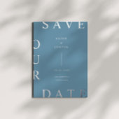 Ultra Modern Monogram Sla de datum op Folie Uitnodiging