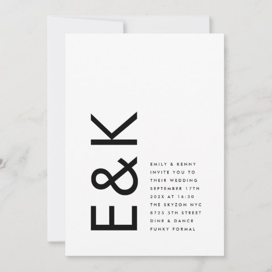 Ultra Modern Monogram Weddenschap Kaart (Voorkant)