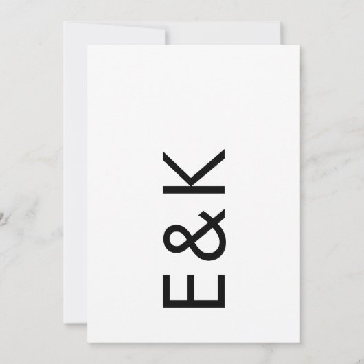 Ultra Modern Monogram Weddenschap Kaart (Achterkant)