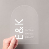 Ultra Modern Monogram Wedding Arch Acryl Uitnodigingen (Insitu (Draagbaar))