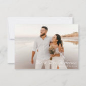 Ultra Modern Navy Blue Elegant Twee foto's Bedankkaart (Achterkant)