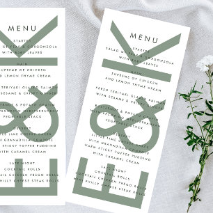 Ultra Modern Sage Groen Wit Monogram Menu