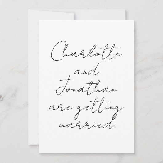 Ultra Modern Script Trouwen Kaart (Voorkant)