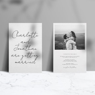 Ultra Modern Script Wedding Kaart