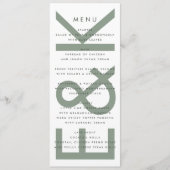 Ultra Modern Sprekende Groen Witte Monogram Menu (Voorkant)