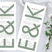 Ultra Modern Sprekende Groen Witte Monogram Menu