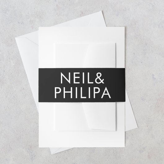 Ultra Modern UITGEKIENDE NAMEN Grote Monogram Huwe Uitnodigingen Wikkel