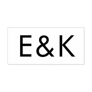 Ultra Modern Vetgedrukt Monogram Huwelijks Retour Zelfinktende Stempel