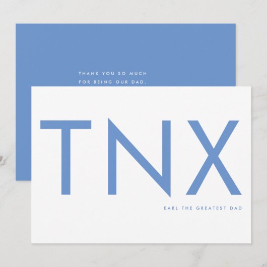 Ultra Modern Vold Baby Blue Dank je Vaderdag (Voorkant / Achterkant)