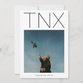 Ultra modern zwart TNX Simple Photo Afstuderen Bedankkaart (Voorkant)