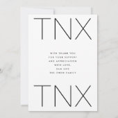 Ultra modern zwart TNX Simple Photo Afstuderen Bedankkaart (Achterkant)
