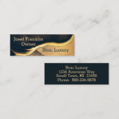 Ultra Moderne Alcohol Inkt Marine en Goud Mini Visitekaartje (Voorkant / Achterkant)
