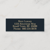 Ultra Moderne Alcohol Inkt Marine en Goud Mini Visitekaartje (Achterkant)