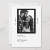 Ultra Moderne B/W-foto Eenvoudige B/W-uitnodiging Kaart (Voorkant)