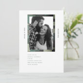 Ultra Moderne B/W Photo Simple Sage-uitnodiging Kaart (Staand voorkant)