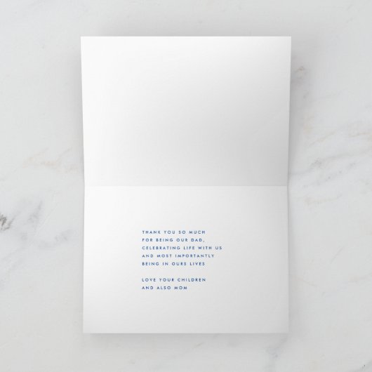 Ultra Moderne blauwe naam Eenvoudige vaders Kaart (Binnen)