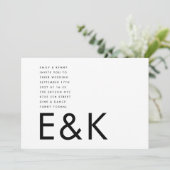 Ultra Moderne BOLD Monogram bruiloft Kaart (Staand voorkant)