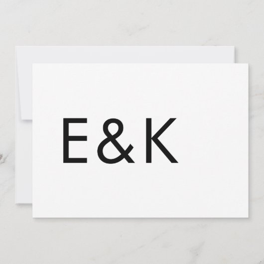 Ultra Moderne BOLD Monogram bruiloft Kaart (Achterkant)