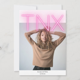Ultra Moderne Bold NEON PINK TNX Simple Afstuderen Bedankkaart