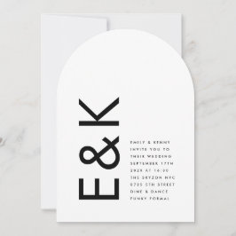 Ultra Moderne Boog Monogram Huwelijk Kaart