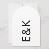 Ultra Moderne Boog Monogram Huwelijk Kaart (Achterkant)