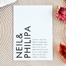 Ultra Moderne Budget Bold NAMES Eenvoudige bruilof