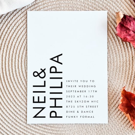 Ultra Moderne Budget Bold NAMES Eenvoudige bruilof