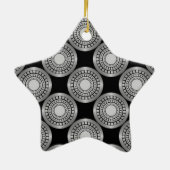 Ultra Moderne cirkels Ster Ornament, Zilver Keramisch Ornament (Achterkant)