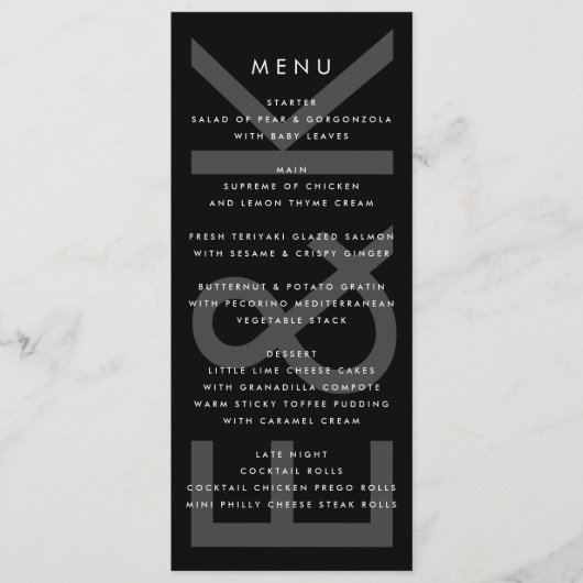 Ultra Moderne Eenvoudig blote monogram menu (Voorkant)
