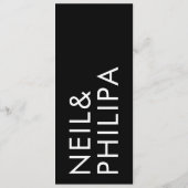 Ultra Moderne Eenvoudige Grote Vette Namen Bruilof Menu (Achterkant)