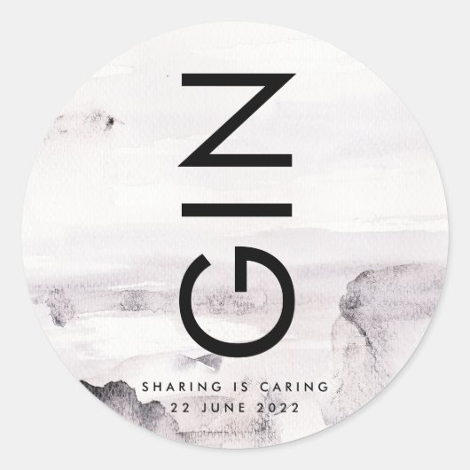 Ultra Moderne Geslacht Neutrale Bruiloft Ronde Sticker (Voorkant)