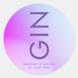 Ultra moderne gradiënt paarse herfsttrouw ronde sticker