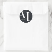 Ultra moderne grote monogram bruiloft ronde sticker (Tas)