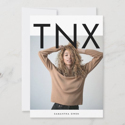 Ultra Moderne, grote TNX Simple Afstuderen Bedankkaart (Voorkant)