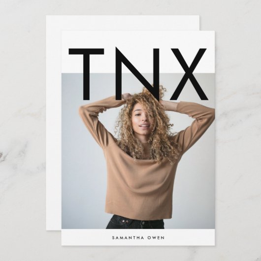 Ultra Moderne, grote TNX Simple Afstuderen Bedankkaart (Voorkant / Achterkant)